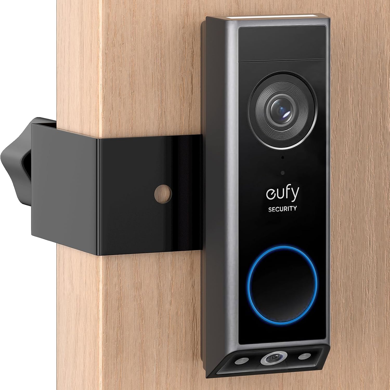 Anti-Theft Video Doorbell Mount for Eufy E340 Camera, Fully Metal Mounting Bracket, Anti-Blocks Motion Sensor, No Drilling Adjustable Accessories Mount for Houses/Apartments/Rentals-1 Pack