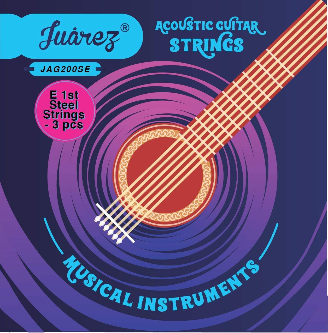 Juarez E - Juego de cuerdas de acero inoxidable para guitarra acústica, tono claro, extremo de bola hueco