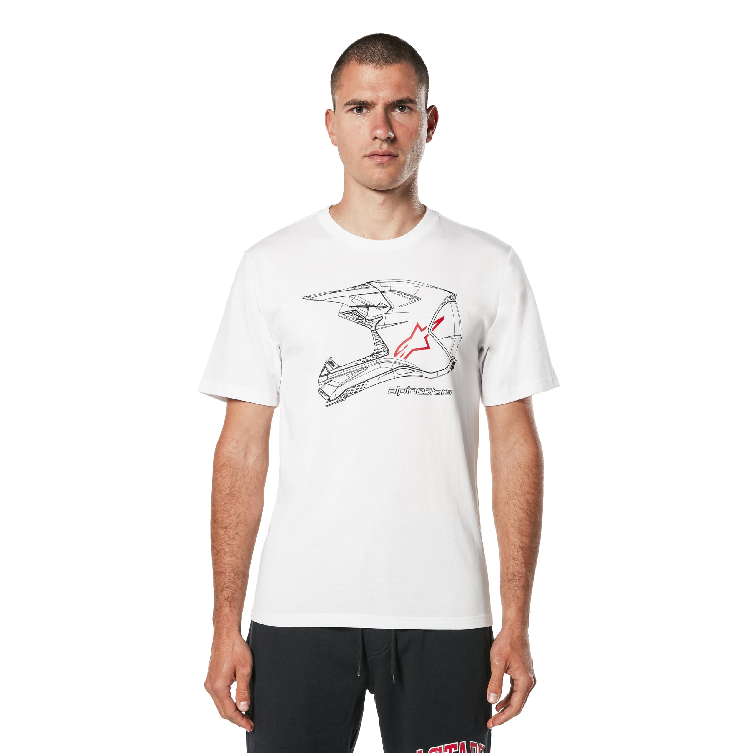 Alpinestars Men's Mx Helmet Csf Tee T-Shirt, White, L