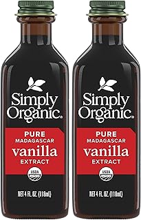 Simply Organic Pure Madagascar Vanilla Extract, 4-Ounce Glass Jar, Certified Organic, Sugar-Free Flavor For