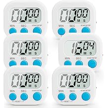 Digital Kitchen Timer, 6 Pcs White Classroom Timers for Kids Teacher, Magnetic Countdown Minute Simple Timer for Cooking Study Exercise Game Baking Reading Gym Meeting Work Task Classroom Organization