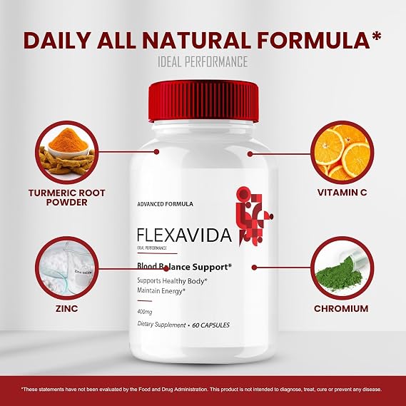 Flexavida Capsules, Official Flexa Vida Blood Optimizer Supplement Pills with All Natural Ingredients - Maximum Strength, Advanced Formula Flexavida Health & Wellness Support Reviews (3 Pack)