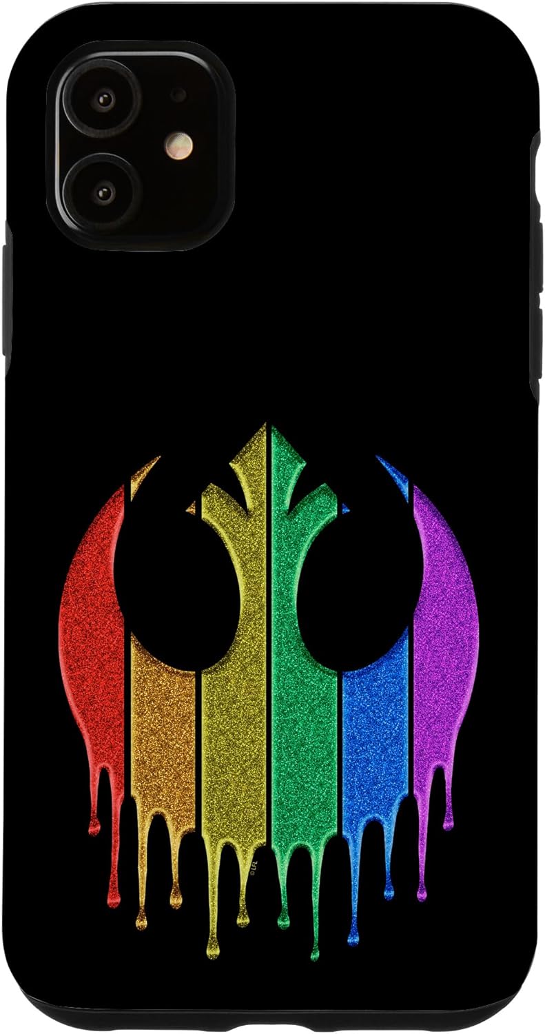 iPhone 14 Pro Max Star Wars Rebel Rainbow Sparkle Drip Case