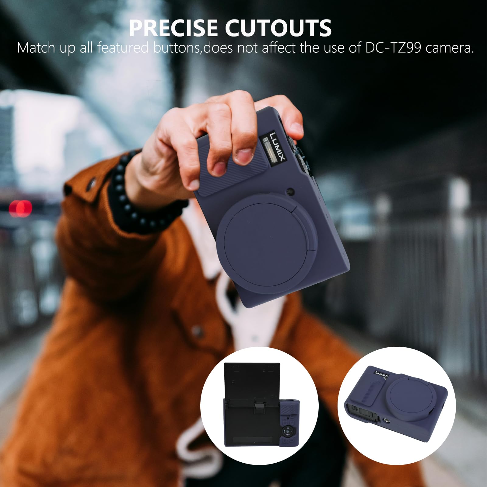 Étui En Silicone Souple Pour Appareil Photo Panasonic Lumix TZ99/ZS99 - Protection Anti-Chocs, Marron - 4