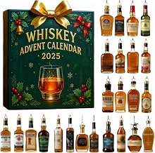 2025 Whiskey Advent Calendar - 24 Days Miniature Bottle Decor Set, Whiskey Display Replicas for Home Bar & Holiday Countdown Decorations