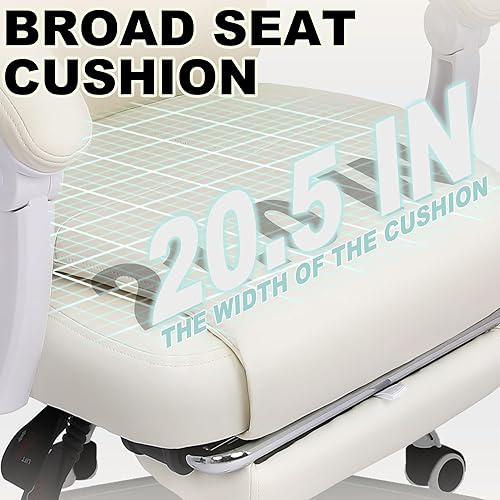 Miniatura 5 de Misolant Silla de oficina grande y alta con reposapiés, silla de escritorio de respaldo alto con reposabrazos de varillaje, sillas ejecutivas