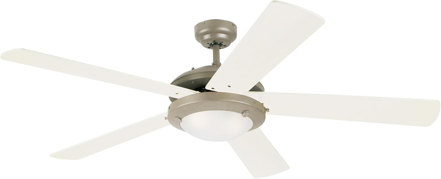 One-Day Sale: Up to 40% Off Westinghouse Lighting 78136 7813665 Comet One-Light 52-Inch Five-Blade Ceiling Fan, Brushed Pewter with an Opal Globe