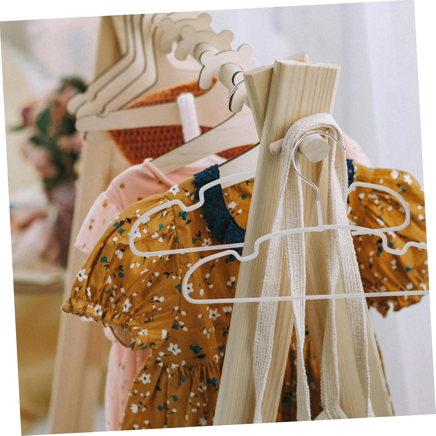 10 Pcs Boy Girl Hangers for Closet, Thin Iron PVC-Coated Space-Saving