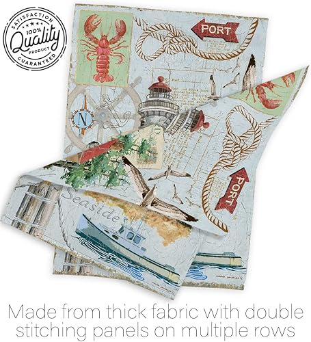 Miniatura 7 de Breeze Decor GS107053-BO - Bandera de jardín vertical con mástil de bandera, diseño náutico con faro costero, 13.0 x 18.5in, multicolor