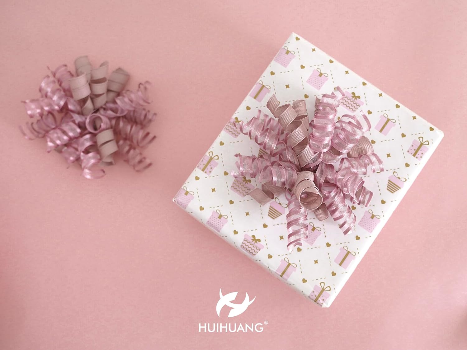 HUIHUANG Self-Adhesive Curly Bows Gift Wrap Accessory Dusty Rose Gift Bow 5 inch x 8 Counts Dusty Pink Ribbon Bows for Presents, Paper Bag, Party Favors, Bridal Shower Wedding Decoration - Image 6