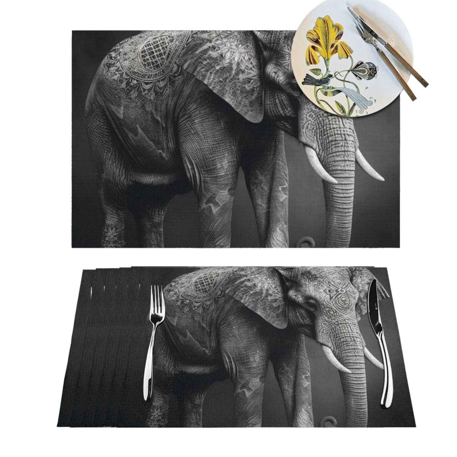 Set de table antidérapant et résistant à la chaleur Lot de 4 tapis PVC lavables