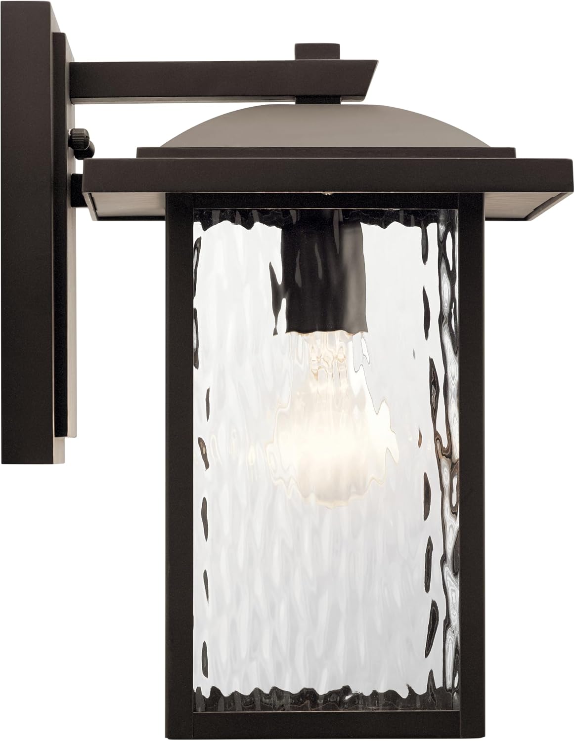 Kichler Capanna 13.25" Outdoor Wall Light in Olde Bronze®, 1-Light Exterior Wall Sconce Patio and Porch Light with Clear Water Glass, (13.25" H x 8.5" W), 49925OZ