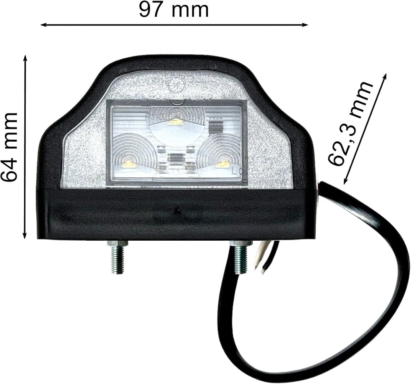 Kit de iluminación para remolque de 13 polos con 2 pilotos traseros, 2 luces LED de matrícula, 4 luces LED de gálibo naranjas, 12V/24V, E9