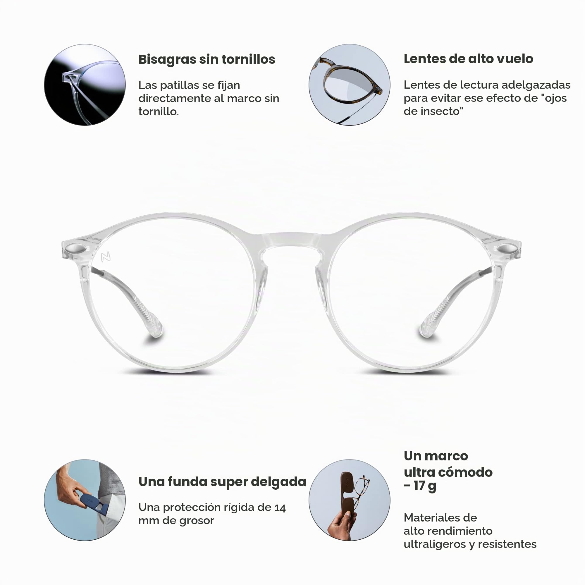 Nooz Cruz Gafas de lectura Unisex adulto (Pack de 1)