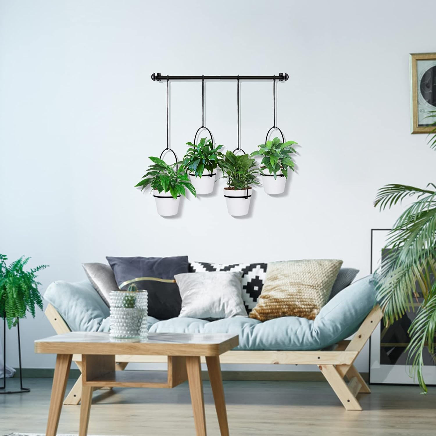 Hanging Planter Hanging Plant Holder, 6 Inch 4 Indoor Plant Pots, Wall/Window Plant Hanger Indoor Herb Garden - Image 5