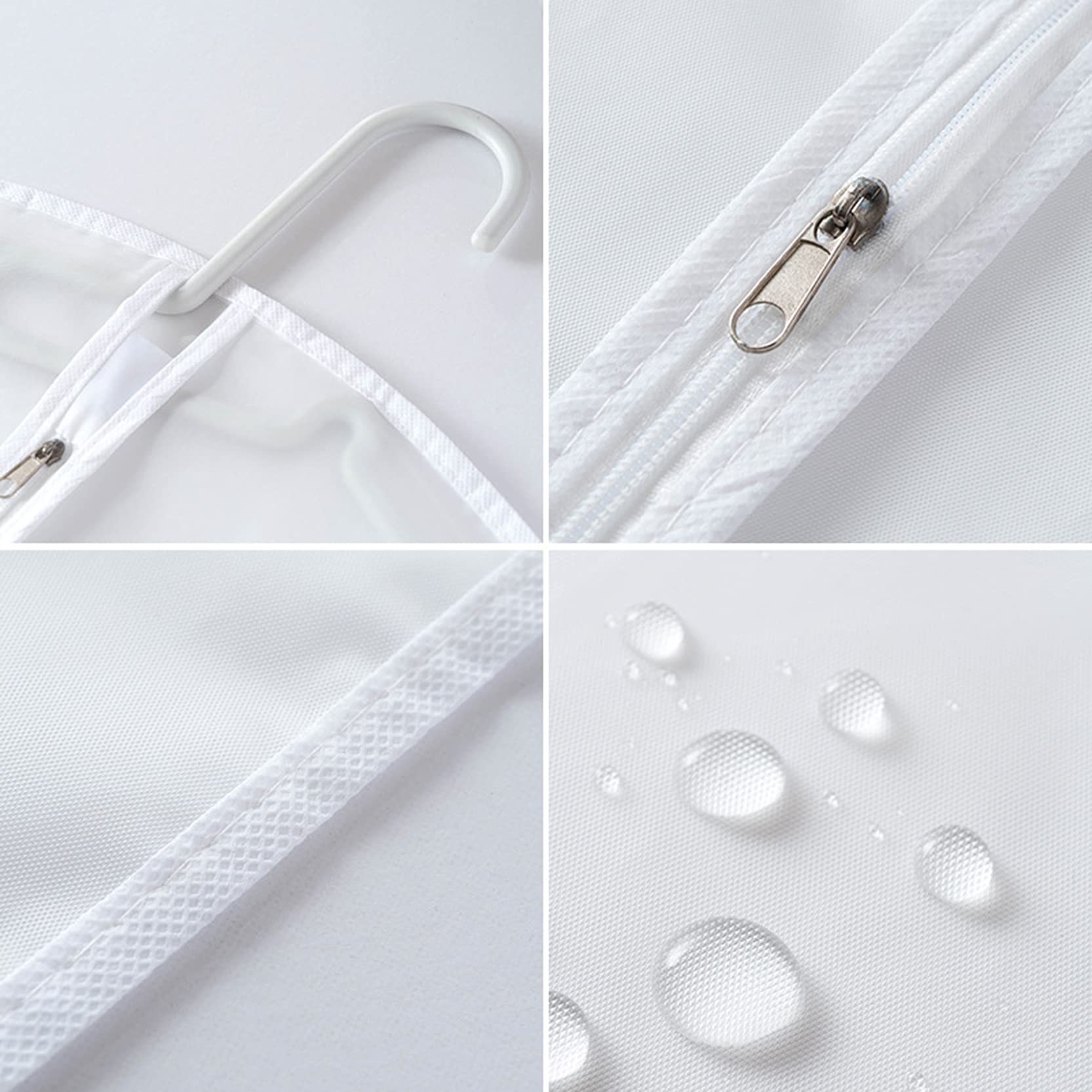 Fundas Para Ropa Bolsas Protectoras Con Cremallera,6 Piezas Impermeables A PruebPara Fundas Para Ropa,Fundas Para Trajes De Vestir Para Almacenamiento En Armario,Se Puede Lavar,A-60 x 120 cm