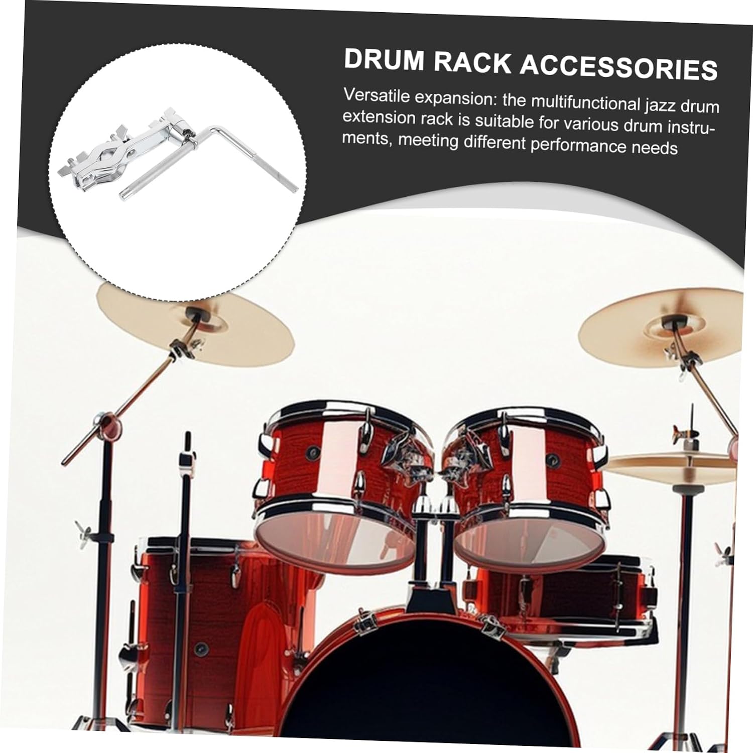 Expandable Drum Stand Accessories Drum Rack Mount for Cowbell Holder Percussion Instruments