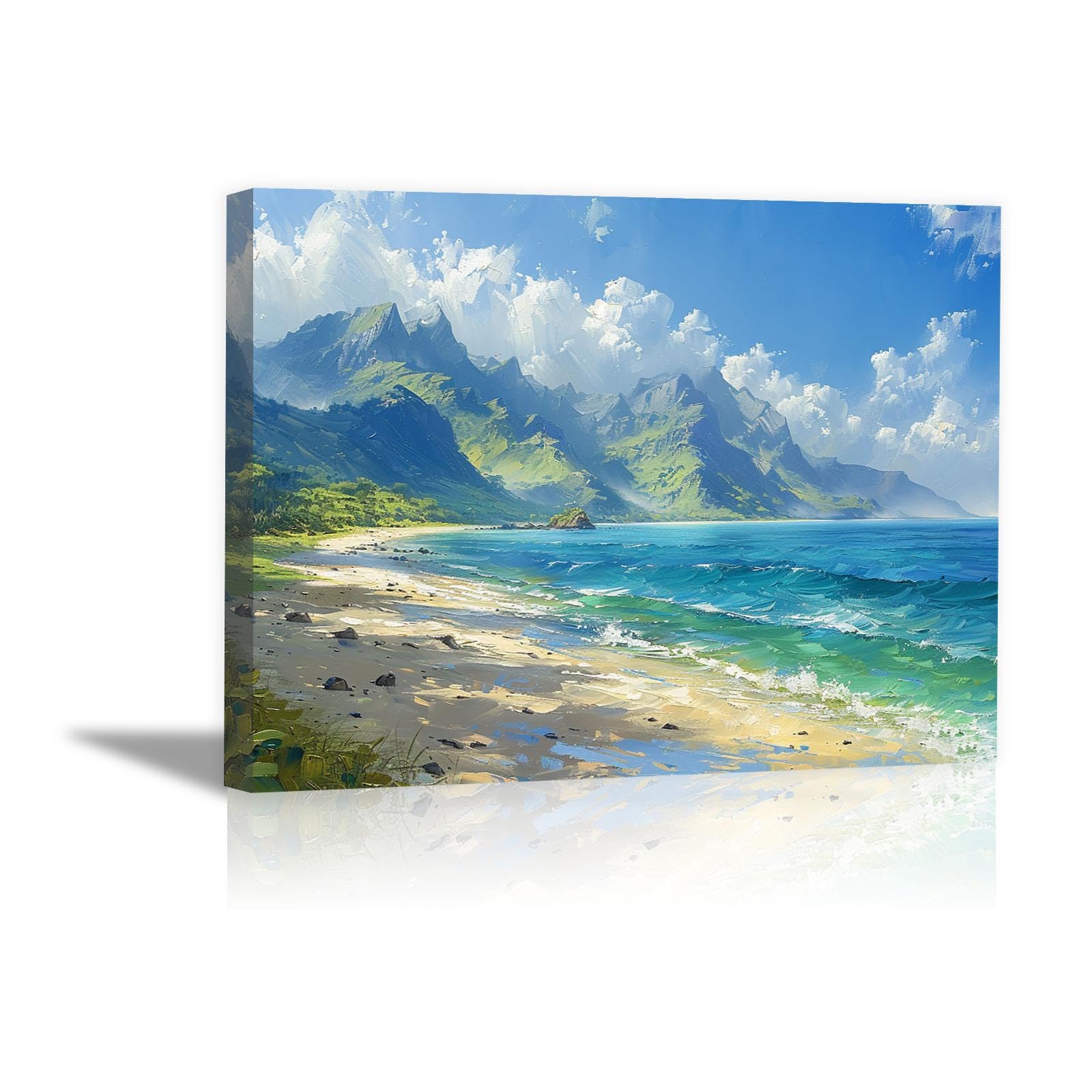 Amazon.co.jp: SHYAMIC 海の景色 海 太陽の光 海の写真 アート, ブルー