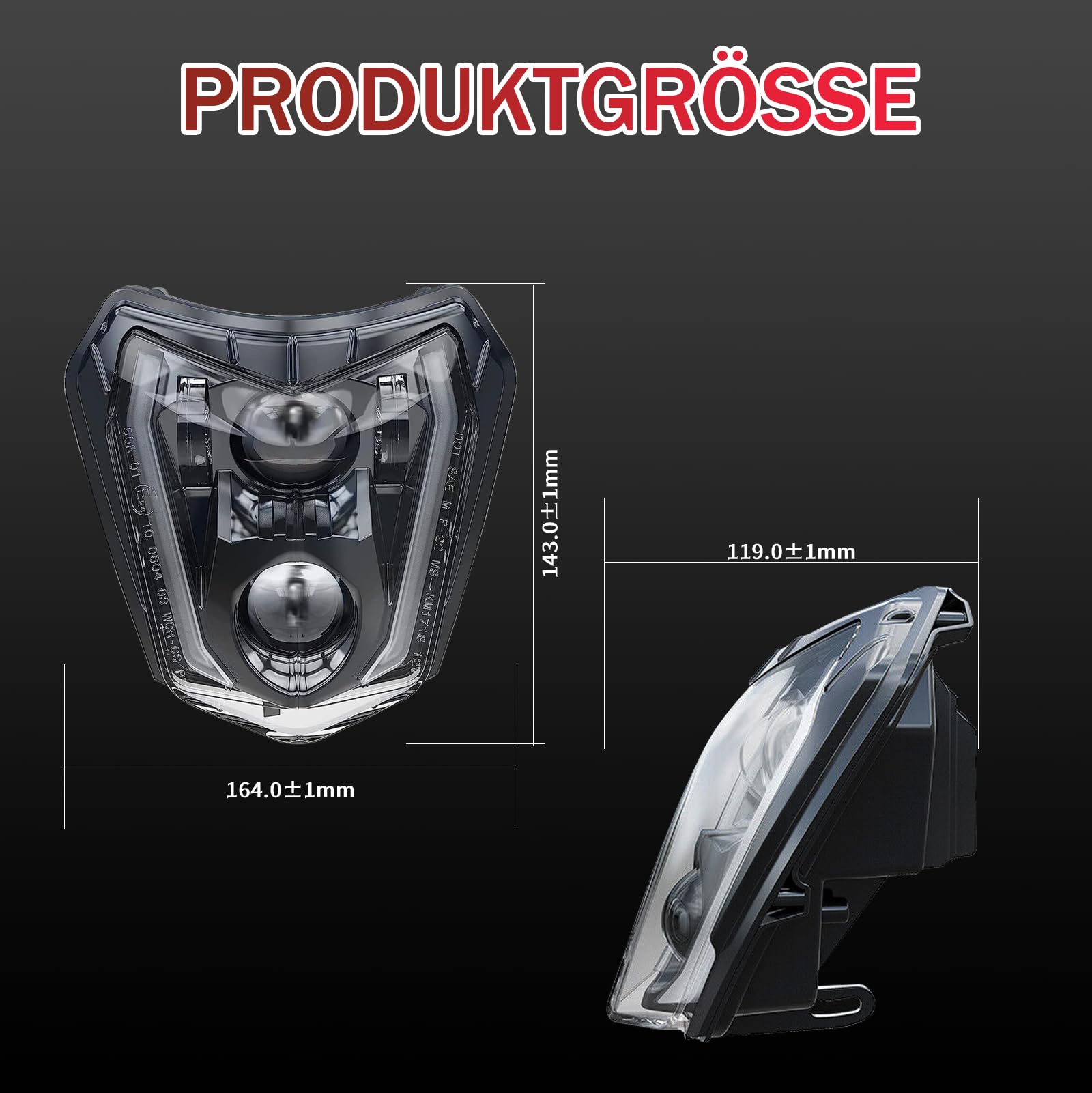 Led Motorrad Scheinwerfer e-geprüft für KTM EXC XCW 250 350 450 500 2014-2023 SMC-R 690 Enduro 2019-2023