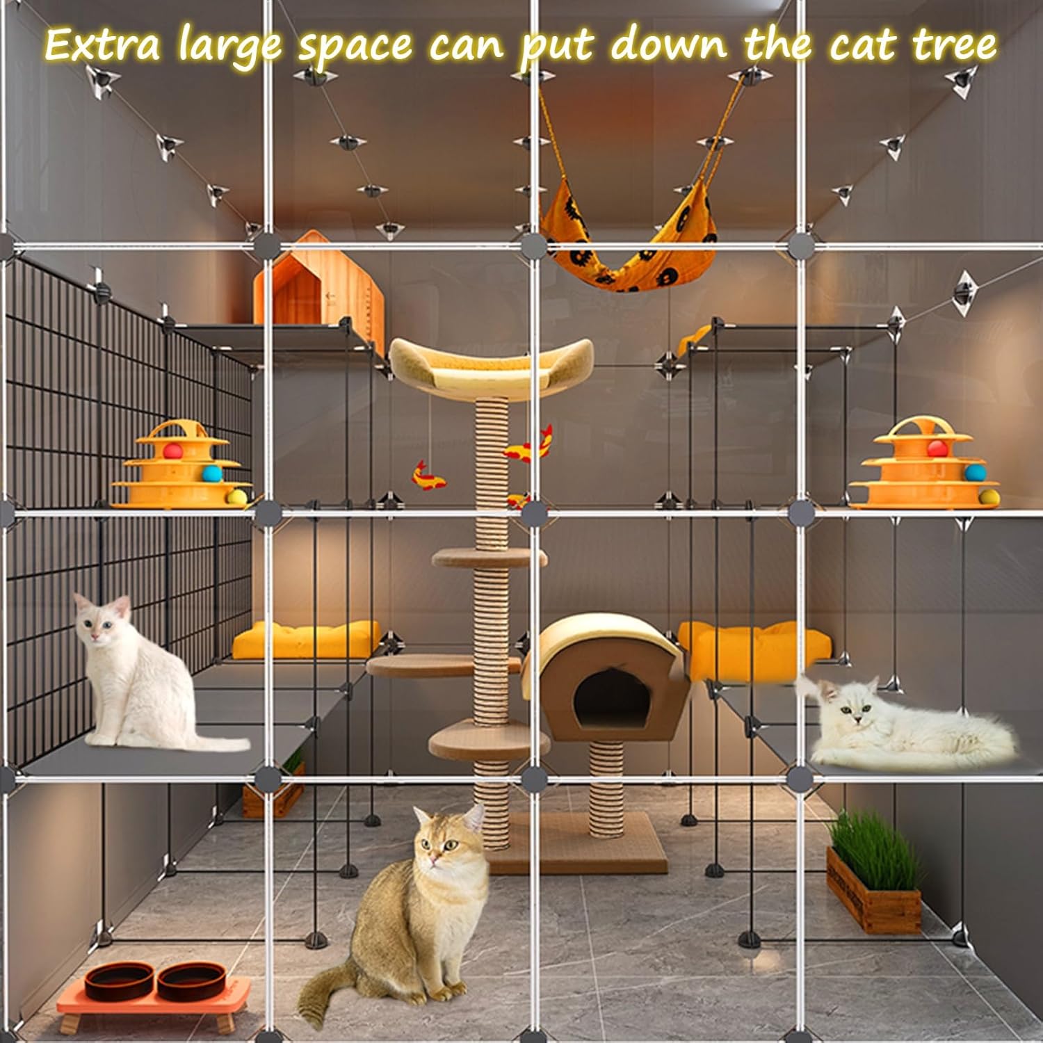 猫 ケージ 大型4段 DIYコンビネーション脱走防止 ペット，キャットケージ