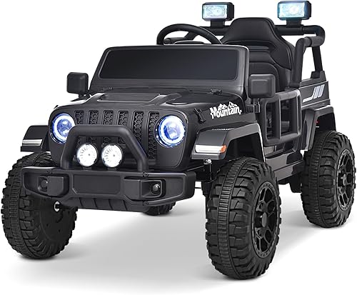 Miniatura 9 de Joywhale Vehículo eléctrico motorizado para niños de 12 V, con control remoto, suspensión de 4 ruedas, luces LED, música y FM, cinturón de