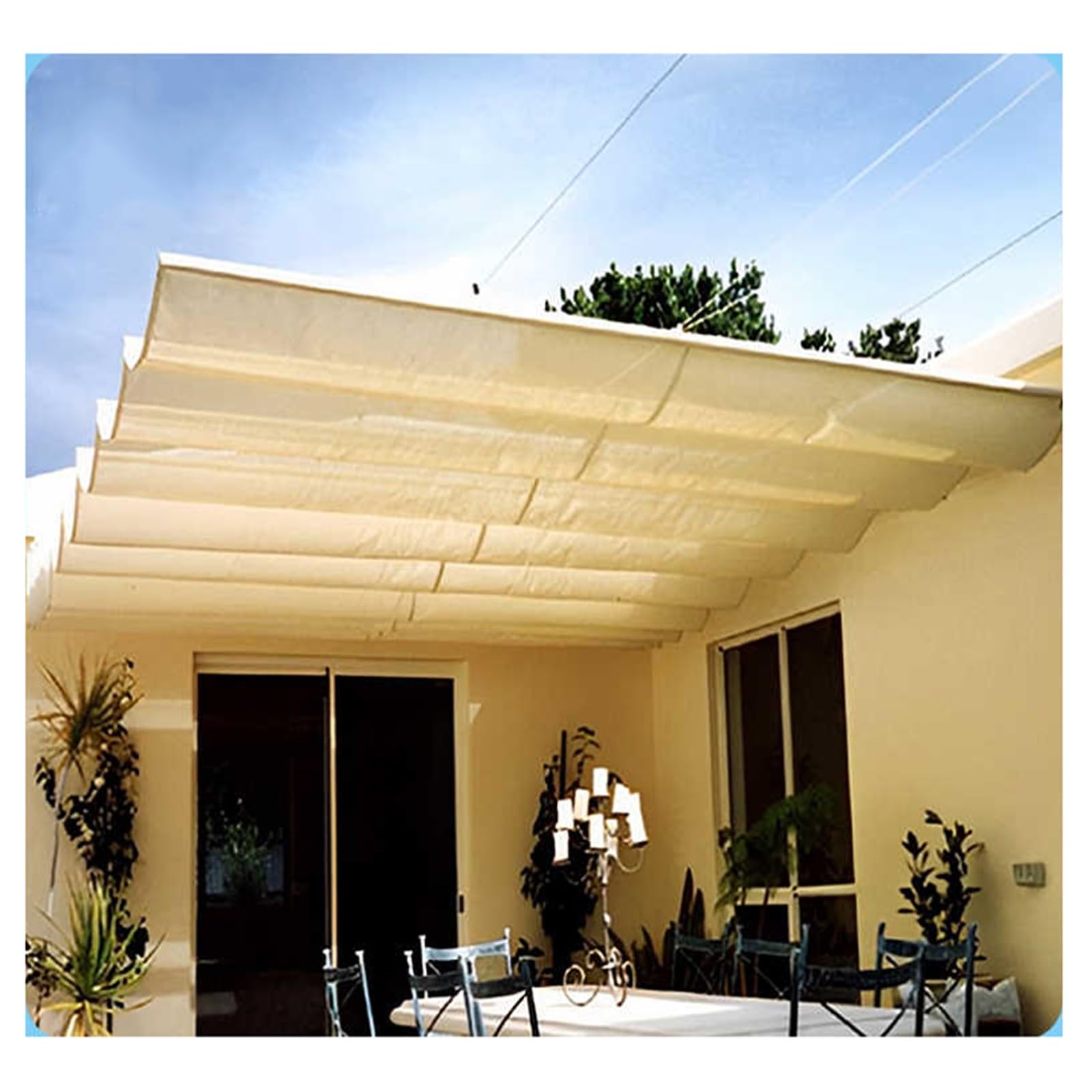Voile d'ombrage anti-UV et imperméable réglable de 1 x 3 m