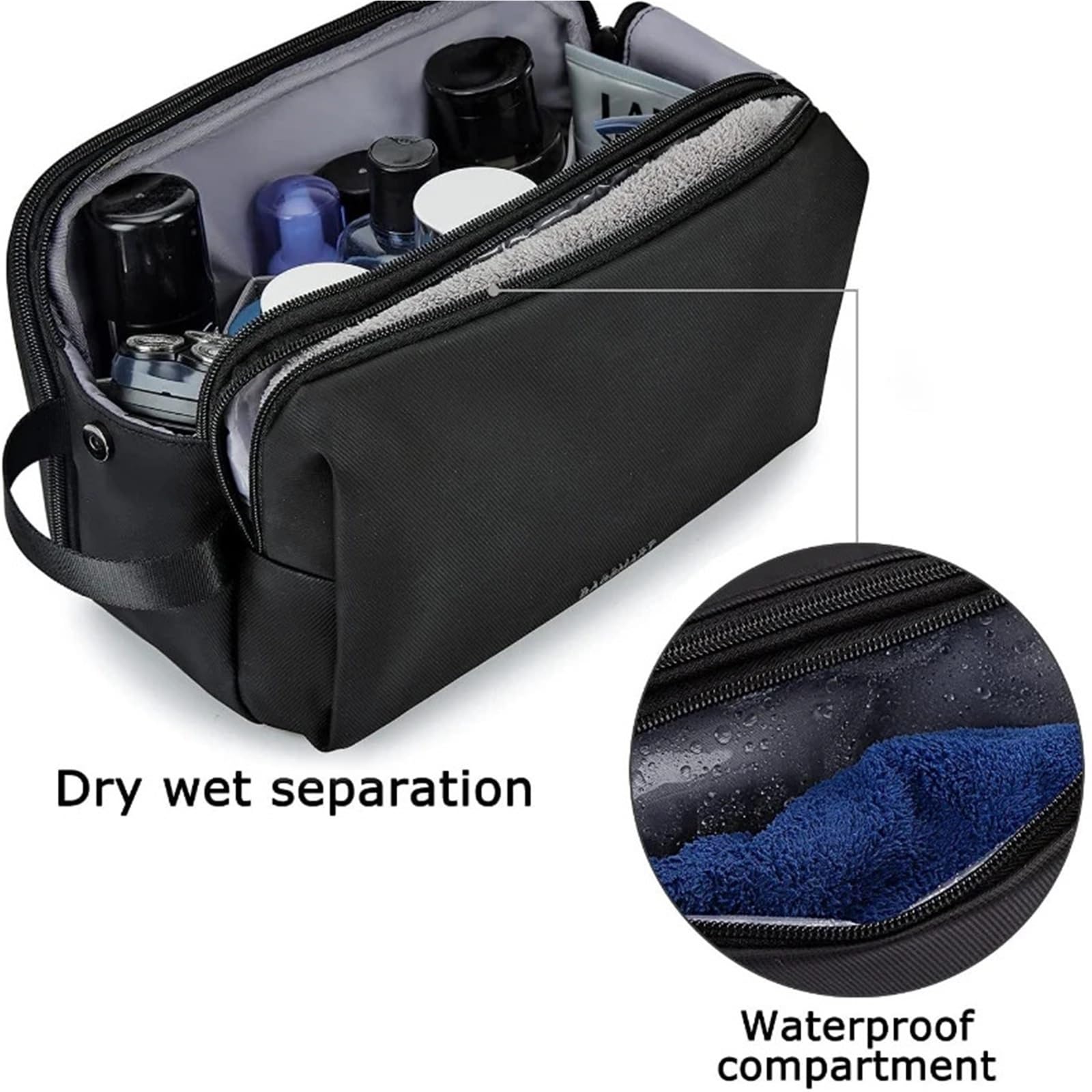 Bolsas De Aseo Neceser for hombre, organizador de artículos de tocador de viaje, bolsa de afeitar resistente al agua, accesorios de artículos de tocador, artículos esenciales for la habitación(Pink)