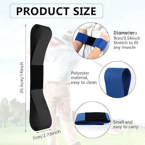 Miniatura 2 de Jenaai 3 unidades de brazo de corrección de swing de golf, entrenamiento de swing de golf, muñequera de golf para entrenamiento de golf, corrección