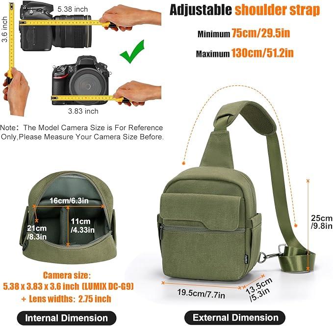 Bolso bandolera compacto para cámara tamaño pequeño verde miniatura 6