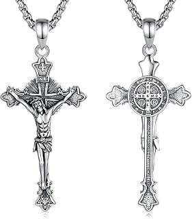 925 Sterling Silver St. Michael/St. Christopher/St. Benedict/St. Gabriel/Virgin Mary/Jesus/Caravaca/Metatron/Seal of Seven Archangel Medals for Men Women Religious Gifts