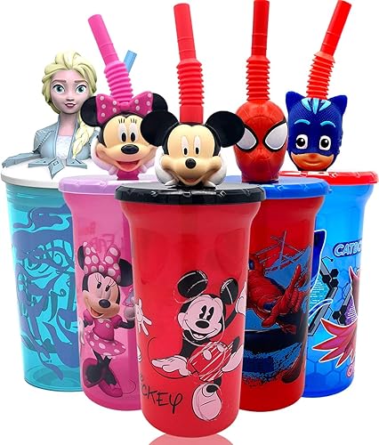 Miniatura 4 de Zak design - Vaso de agua con diseño de Mickey Mouse Buddy Sips de Disney con cabeza de personaje 3D, botellas seguras sin BPA, fácil de limpiar,