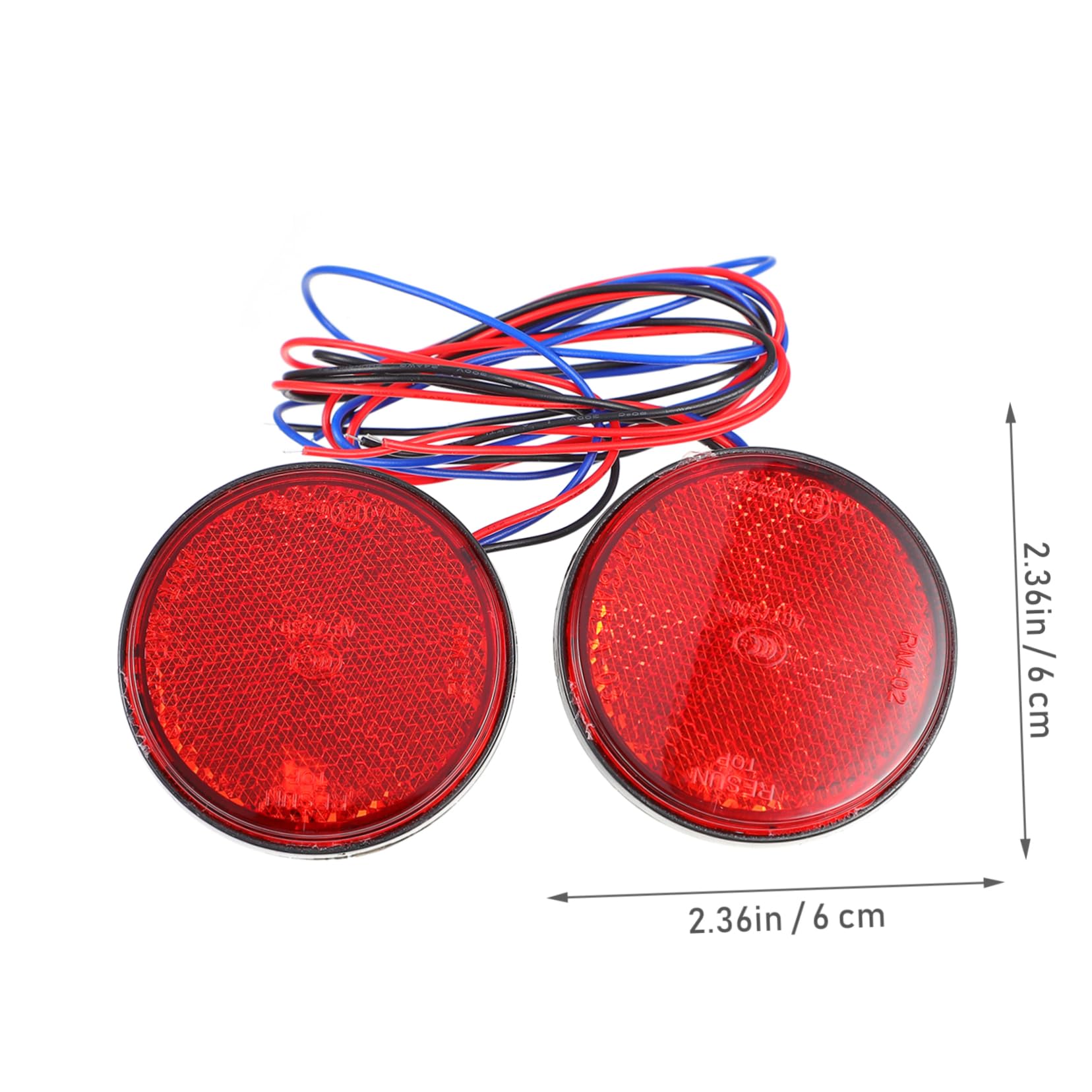 HOLIDYOYO 2Pcs Round LED Rear Reflector Tail Light Brake Lamp for Motorbike High Brightness Durable Low Consumption Compatible with Motorcycles and Electric Vehicles