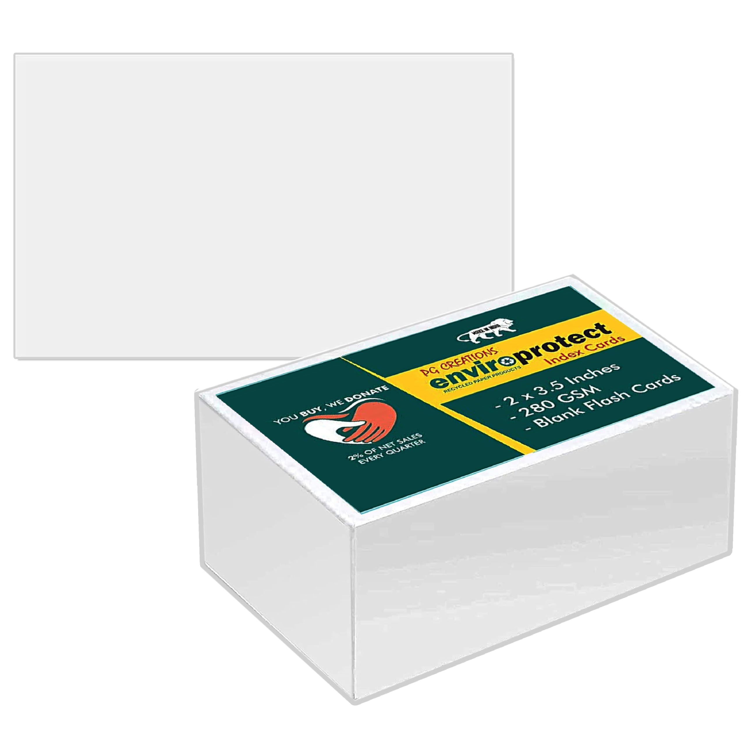 PG Creations Unruled Index Flash Cards with Storage Box, Blank Plain, 2x3.5 Inch, Small Size, 280 Gsm Ivory Cardstock, White, Pack of 200 Sheets-image-36