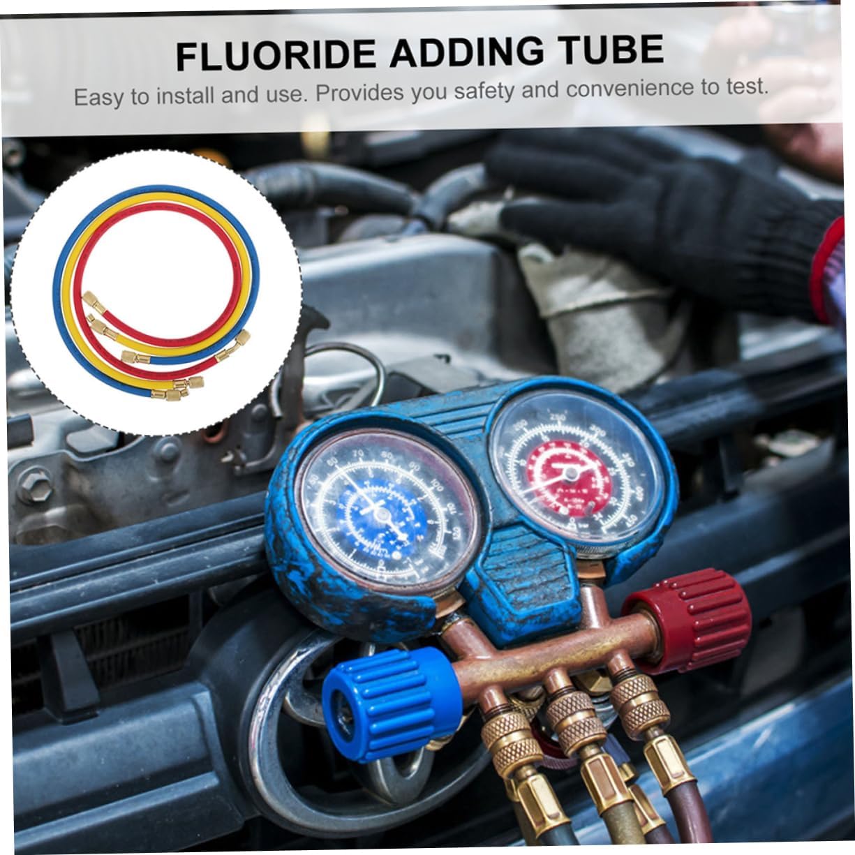 Cabilock 3Pcs Charging Hoses for Tubes Easy Installation Durable Hose Kit for Vehicle Maintenance