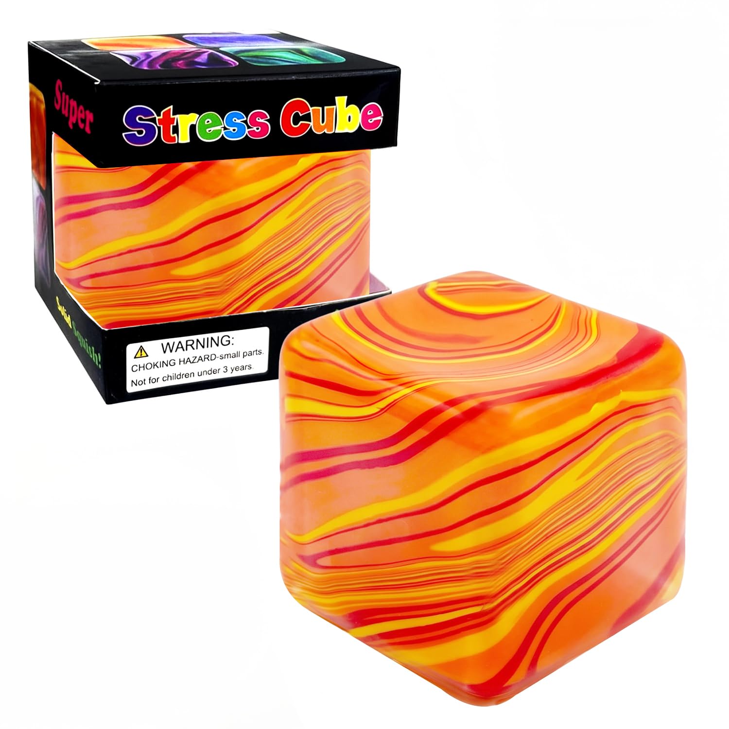 Slow Rising Stress Cube,Soft Squishy Toys,for Anxiety Relief, Cube Squishies Anxiety Stress Relief with (Yellow)