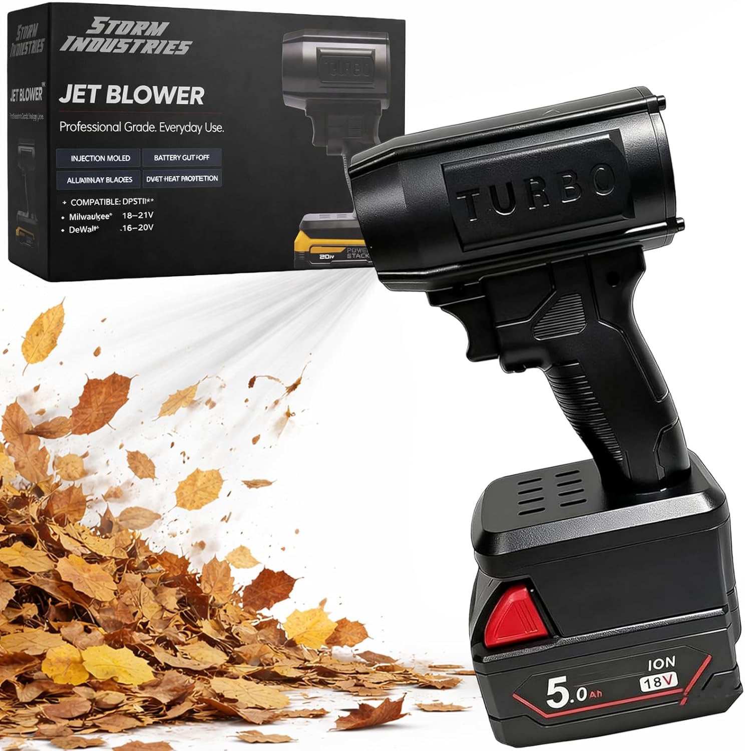 Jet Blower 2.0-2026 Upgraded Cordless Jet Blower Car Air Dryer, 160,000 RPM 200 Mph, Portable Handheld Leaf Blower for Car, Patio, Snow, Dust (for Milwaukee)