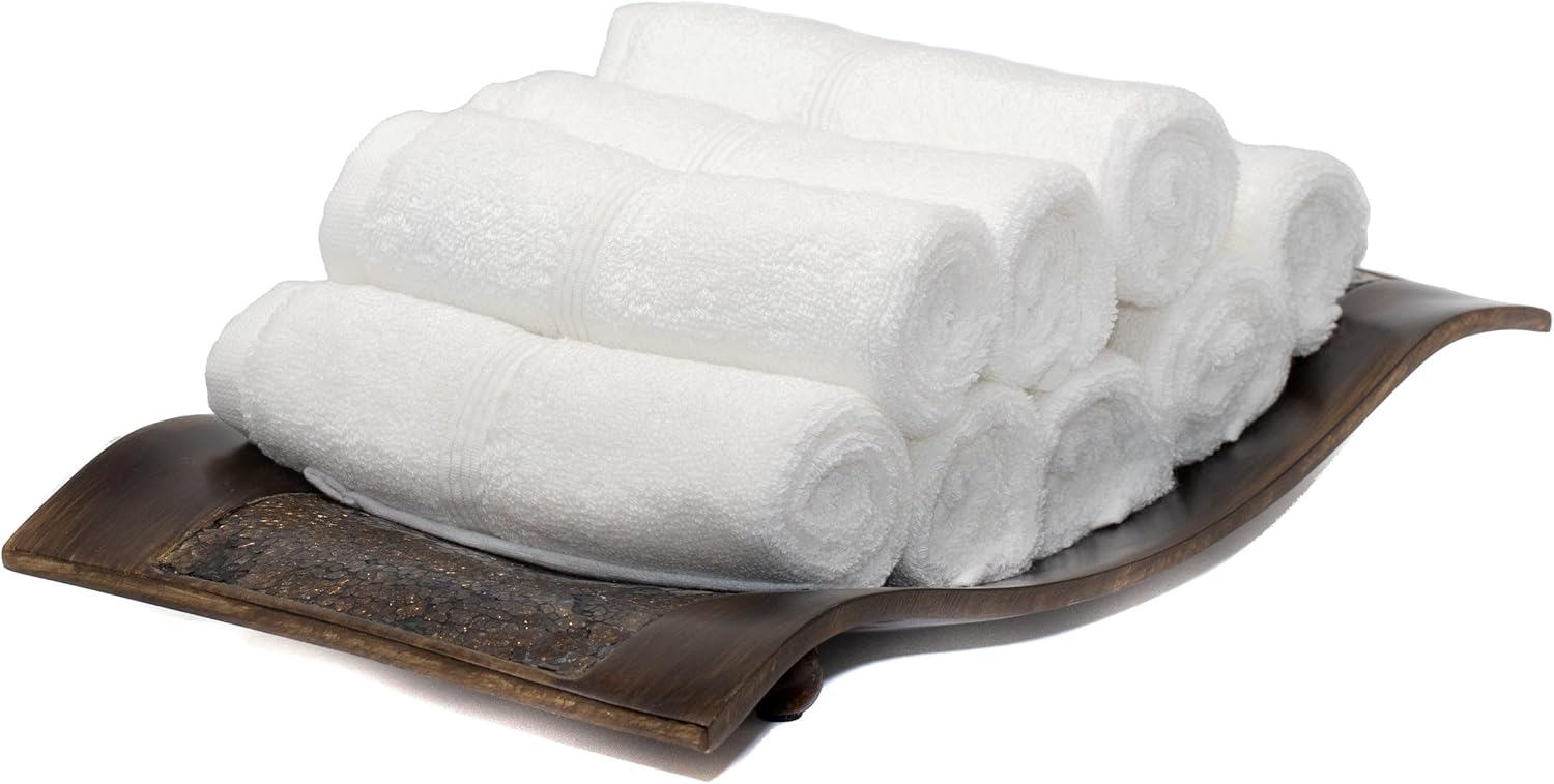 Mosobam Luxury Turkish Towels Set of 8 Washcloths 13x13