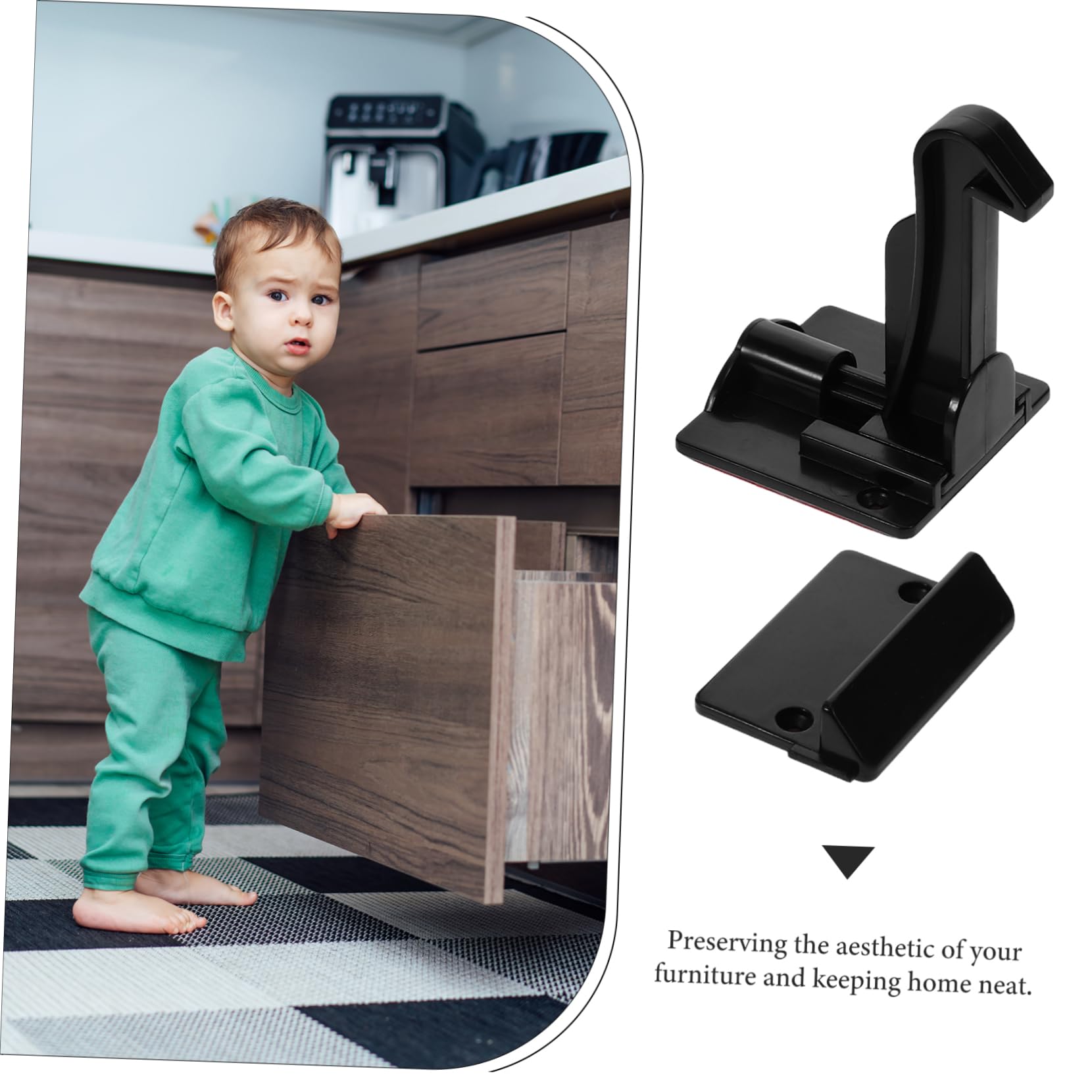 12 Pièces Serrures de Sécurité pour Garçon Fille Verrous Invisibles pour Tiroirs et Placards Installation sans Perçage Protection pour Bébés et Tout Petits