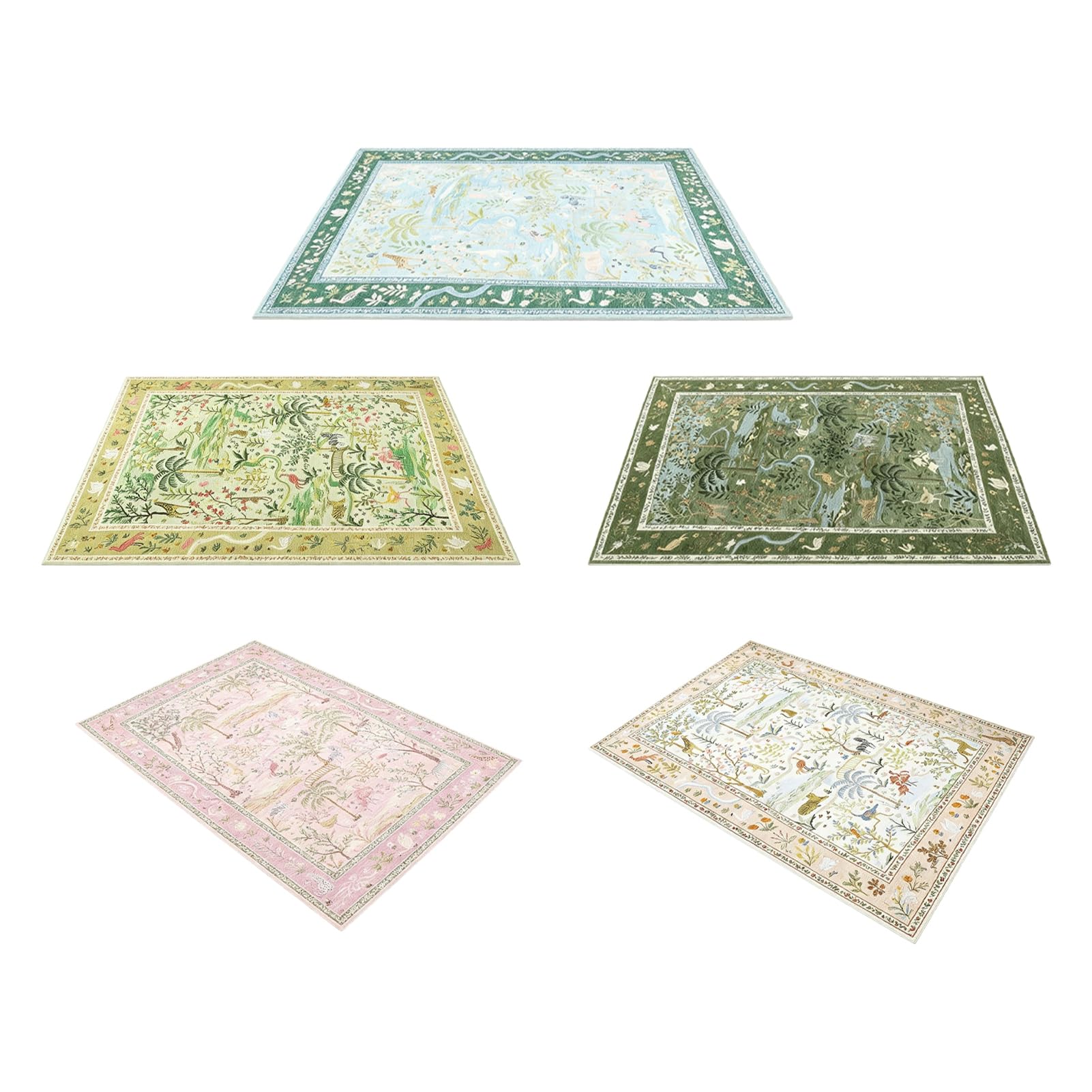 Tapis ethnique floral rétro bohème pour salon, tapis d'intérieur antidérapant pour chambre à coucher, chambre d'enfant, décoration d'intérieur D XXL