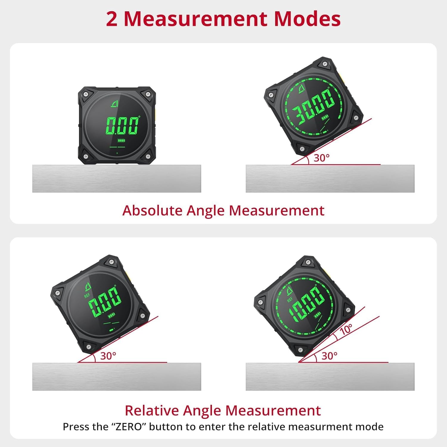 Layout & Network Kit: 4-Side Strong Magnetic Digital Angle Finder & RJ45 Crimp Tool Kit with Network Cable Tester, for Woodworking, Construction, Table Saw, Network Maintenance