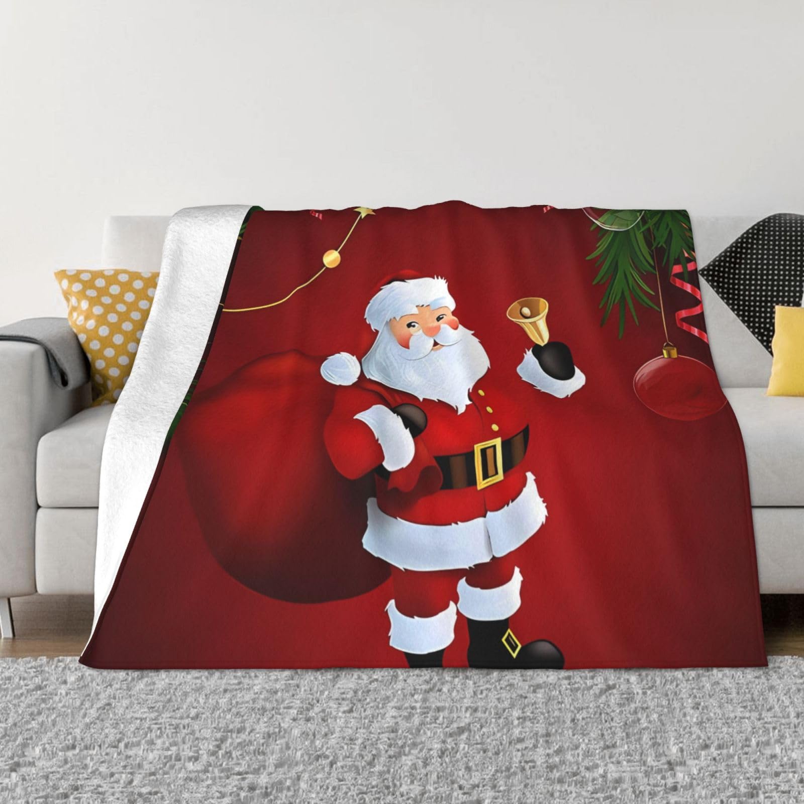 Couverture lit et canapé Père Noël douce idée cadeau pour les fêtes d'hiver