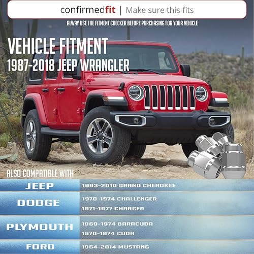 Miniatura 2 de Wheel Accessories Parts 20 tuercas de 12"-20 roscas de 1.378 in 1.38" de largo cromadas 1316" 0.827 in hexagonales para Ford Mustang 1964-14  Jeep