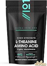 L-Theanine 400mg with BioPerine - 120 Vegan Capsules - Highly Bioavailable - Resealable and Recyclable Pouch - 6 Months Supply by Alpha01