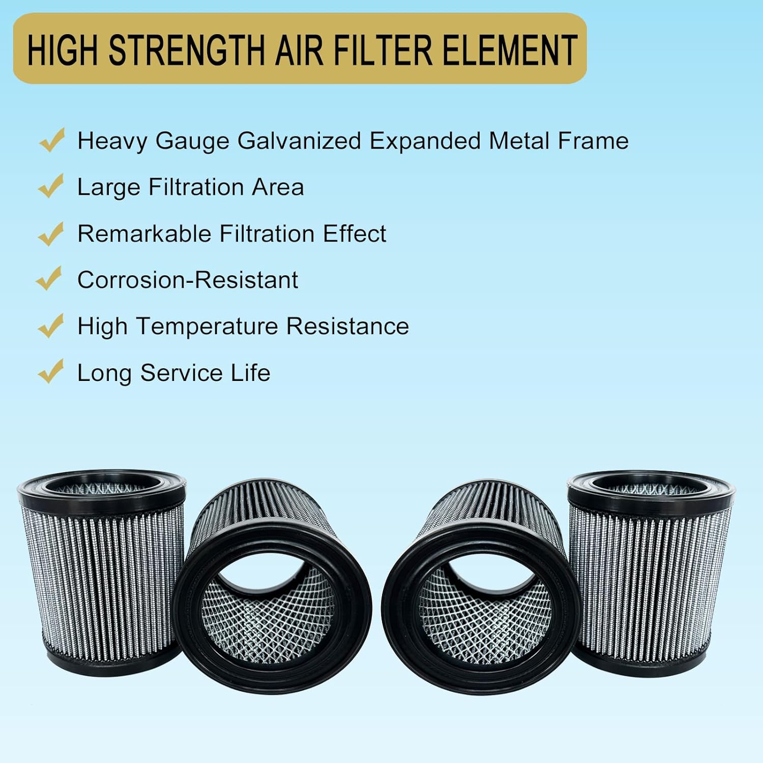 4 Pcs 32012957 Air Filter Replacement Fit for Ingersoll Rand Air Compressor 32012940 32165466 110377E100 2545 7100 3000 10T2 15T4 H15T4 TS7-TS15 32165466 54726518 32127482 32019787 42406 1R417 P5051A