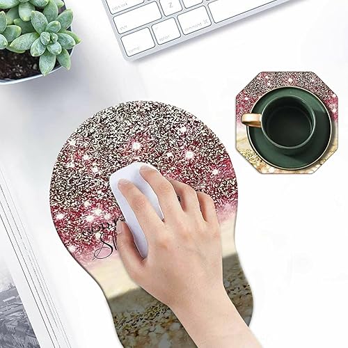 Miniatura 6 de Alfombrilla de mouse con soporte para la muñeca, diseño de animales y patas de perro, ergonómica con reposamuñecas para computadora portátil,