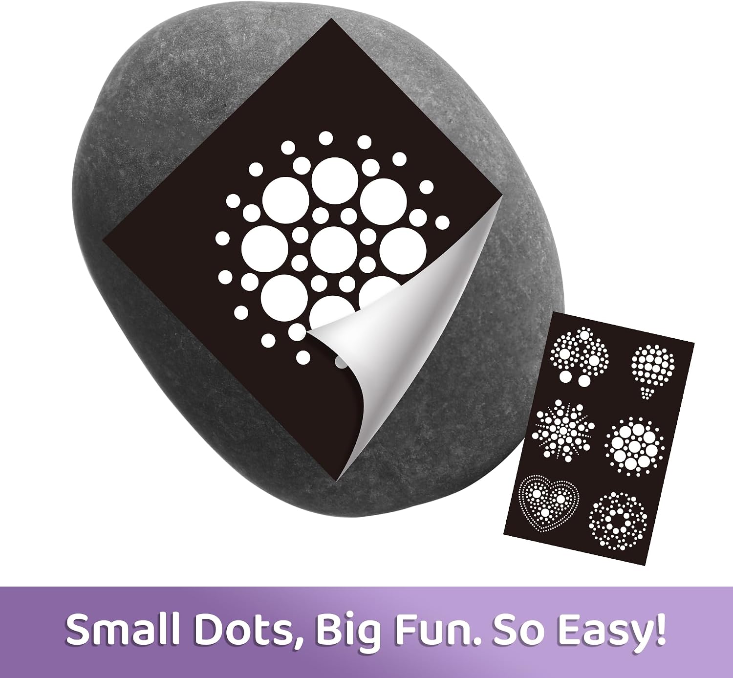 Piano Potato Mandala Rock Painting Kit, 10 Rocks & 6 Colors image 4