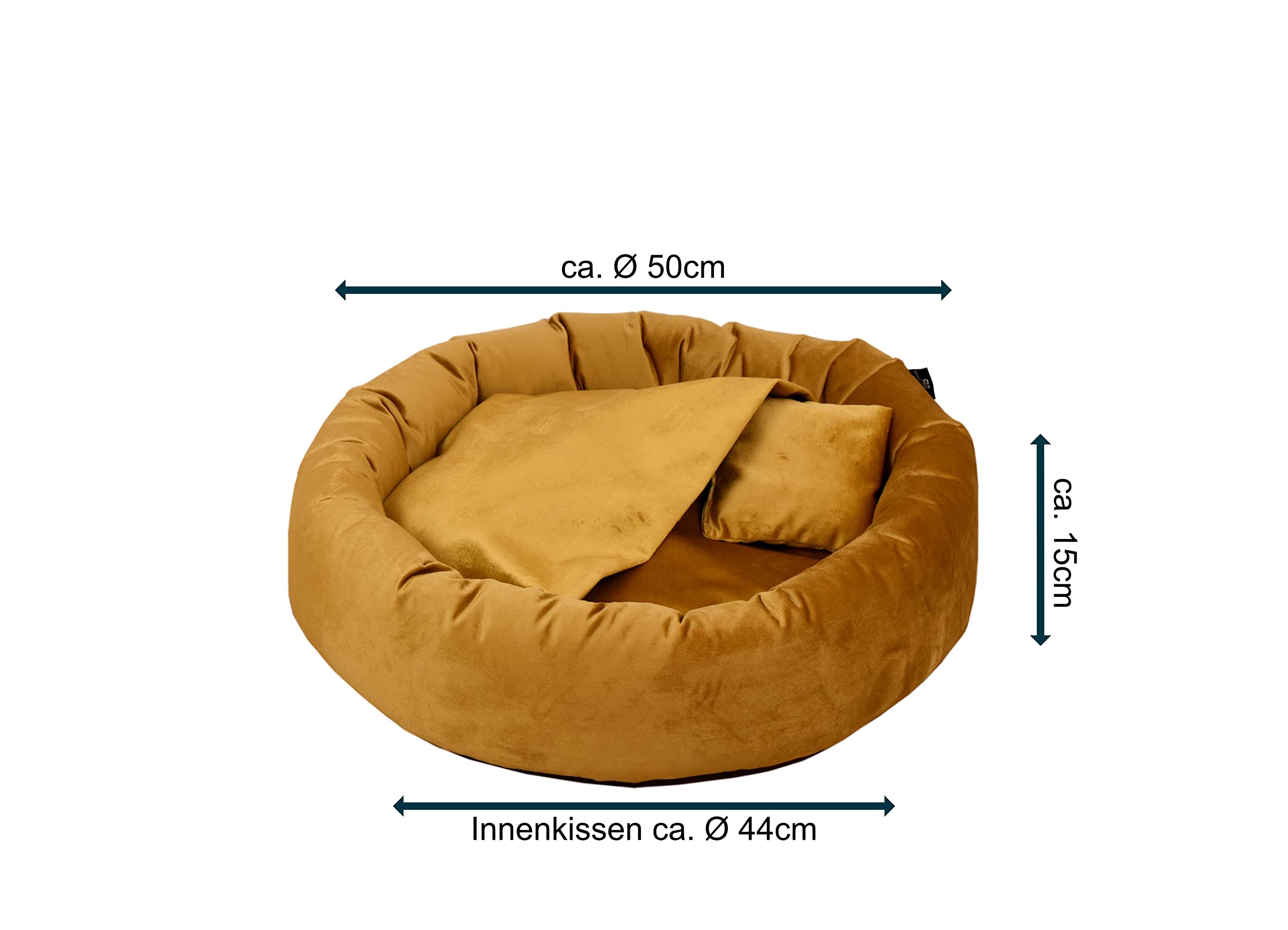 Rohrschneider Hundekissen Denver S (kleine Hunde) Senf, inkl. Gassibeutel