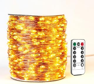LED Lichterkette 30m 300 LEDs, wasserdichte Kupferdraht-Lichterkette mit Fernbedienung, Plug-in, für Garten, Terrasse, Veranda, Weihnachtsbaum & Hochzeitsdekoration, Außen & Innen