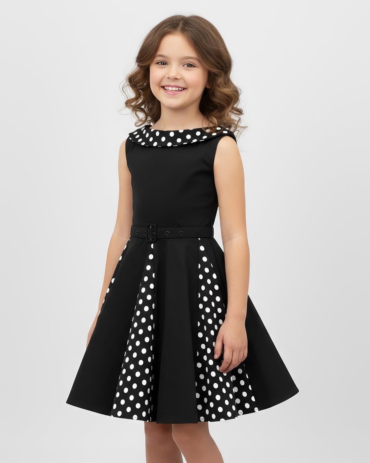 BlackButterfly Kids 'Alexia' Vintage Polka Dot 50's Girls Dress