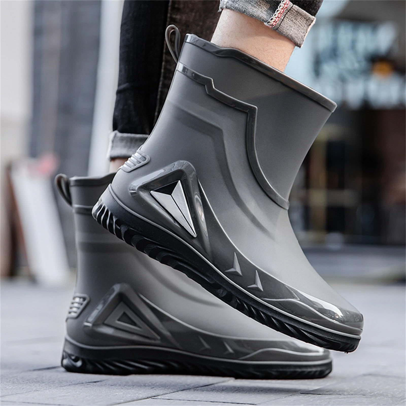 Botas de goma para hombre, impermeables, botas de lluvia, botas de lluvia, botas de lluvia, botas de goma, antideslizantes, botas de jardín, botas de goma, botines de tobillo, botas de lluvia, botas